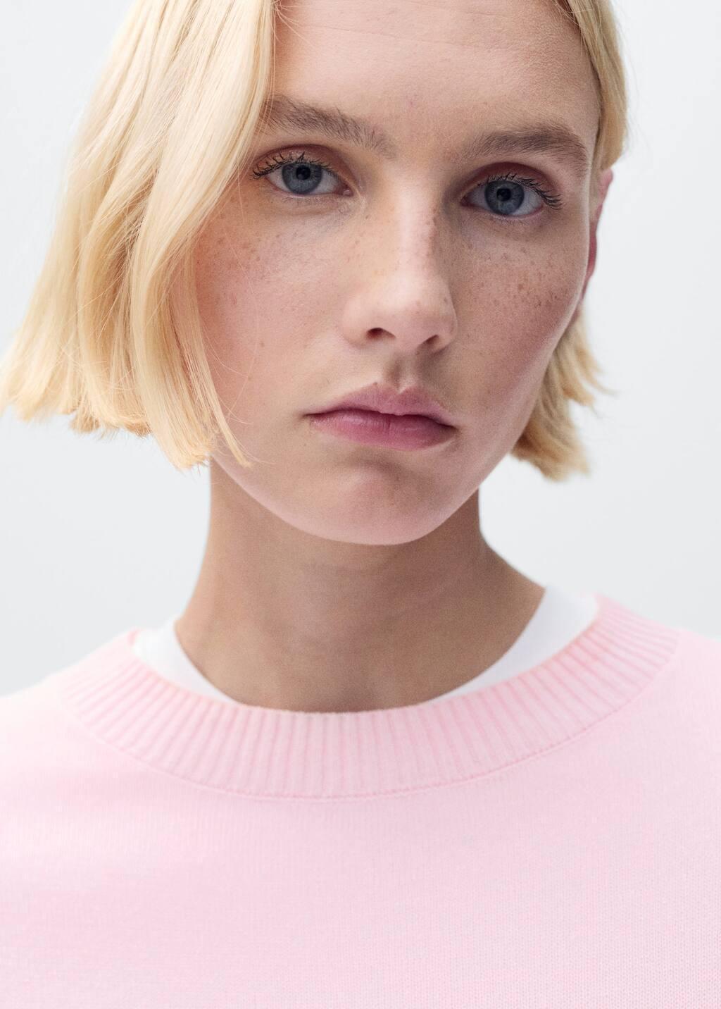 Pink Linen Blend Knitted Sweater, , large image number 1
