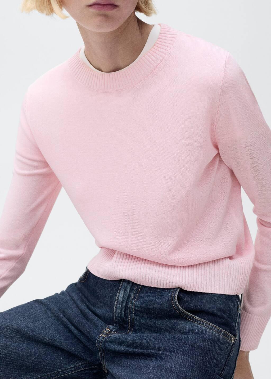 Pink Linen Blend Knitted Sweater, , large image number 2