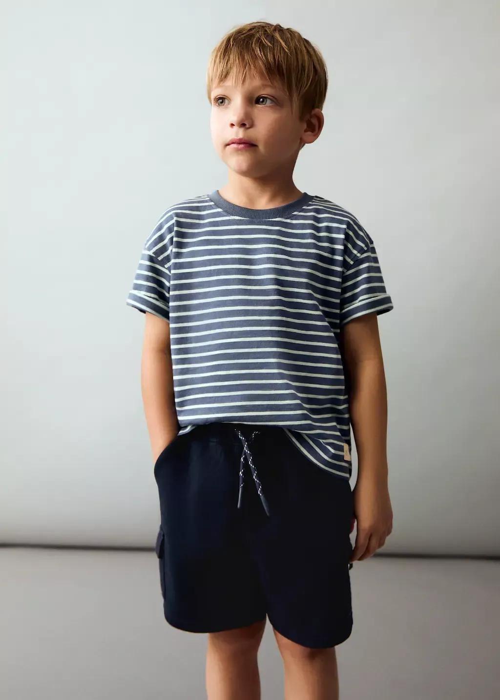 Navy Cargo Bermuda Shorts, Baby Boy, , large image number 1