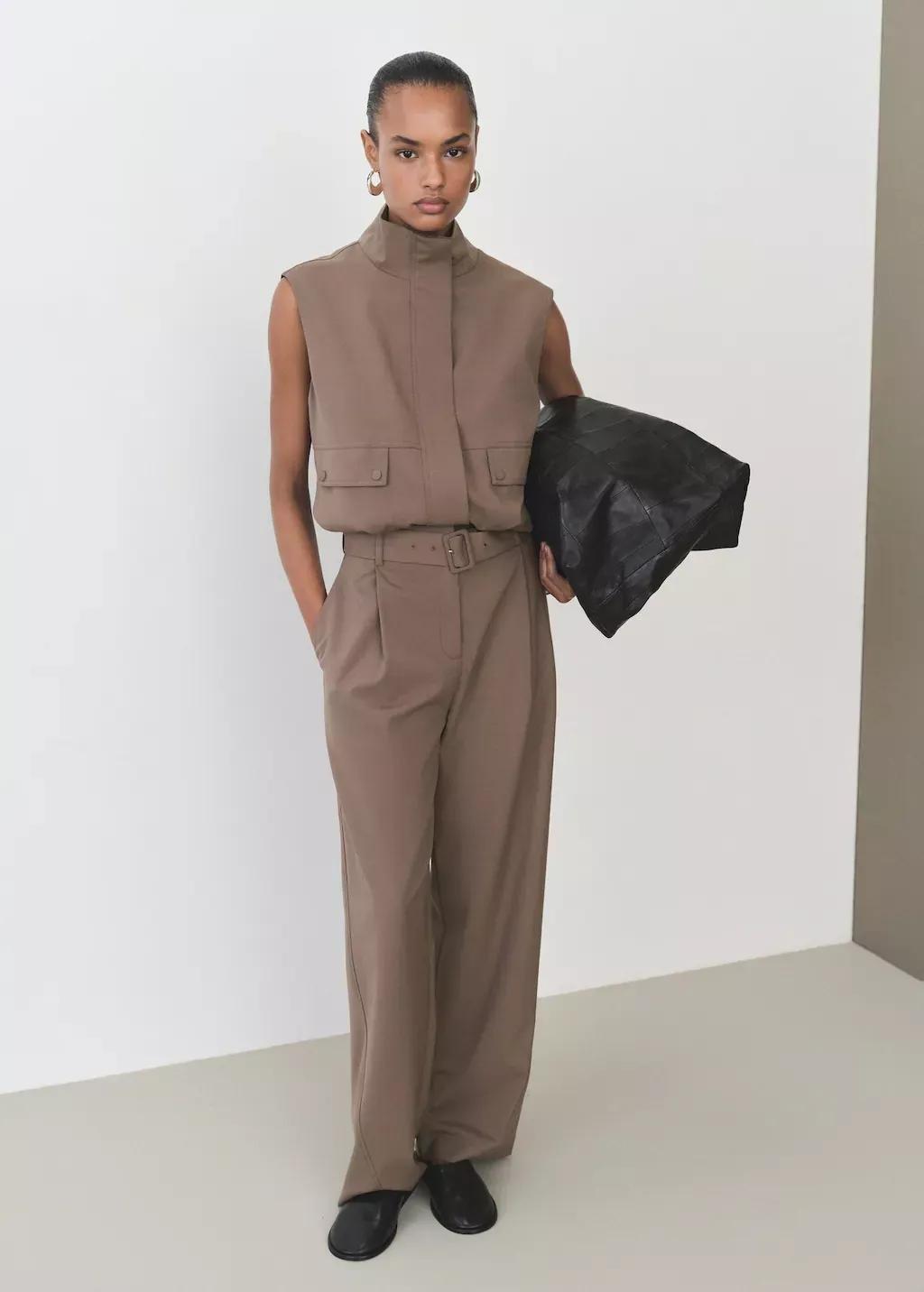 Brown Belt Straight-Fit Trousers, , large image number 2