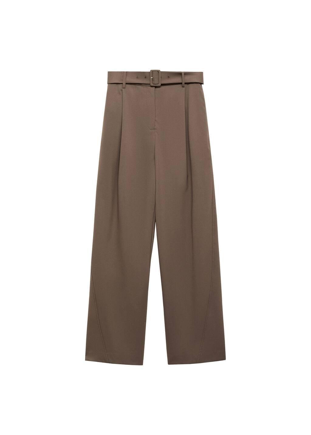Brown Belt Straight-Fit Trousers, , large image number 3