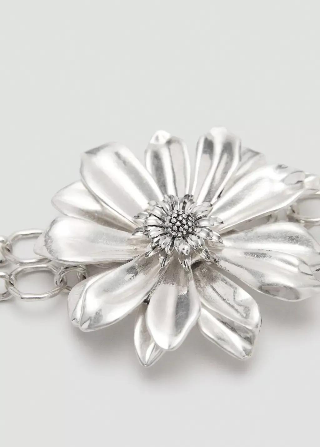 Silver Metal Chain Flower Belt, 0201_PL, large image number 1