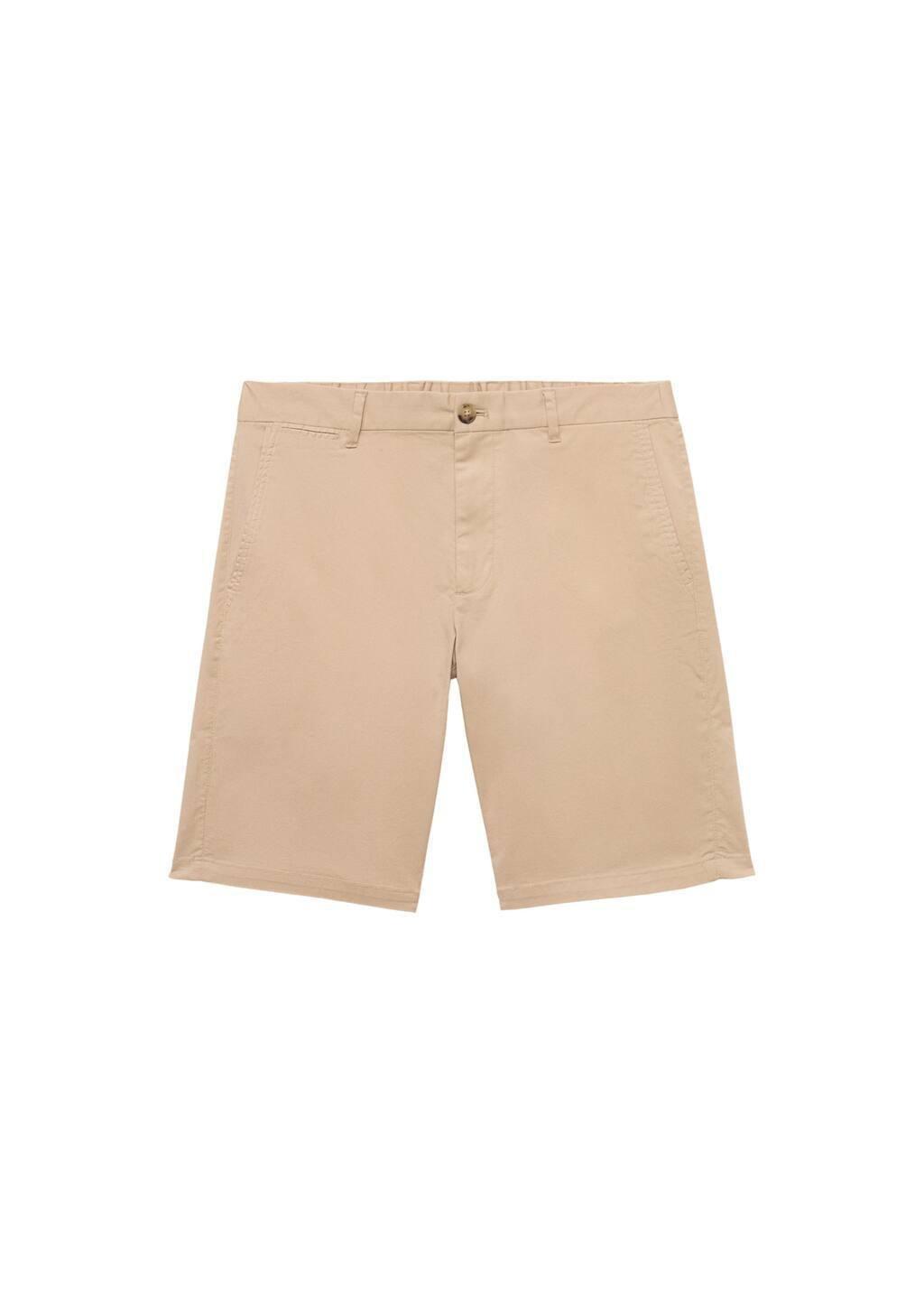 Beige Slim-Fit Chino Cotton Bermuda Shorts, , large image number 2