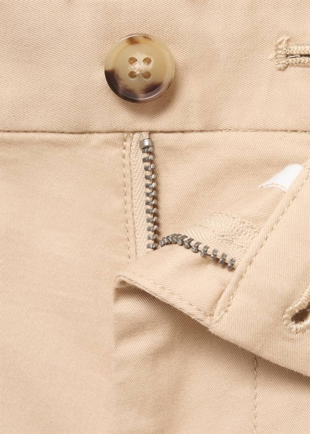 Beige Slim-Fit Chino Cotton Bermuda Shorts, , large image number 6