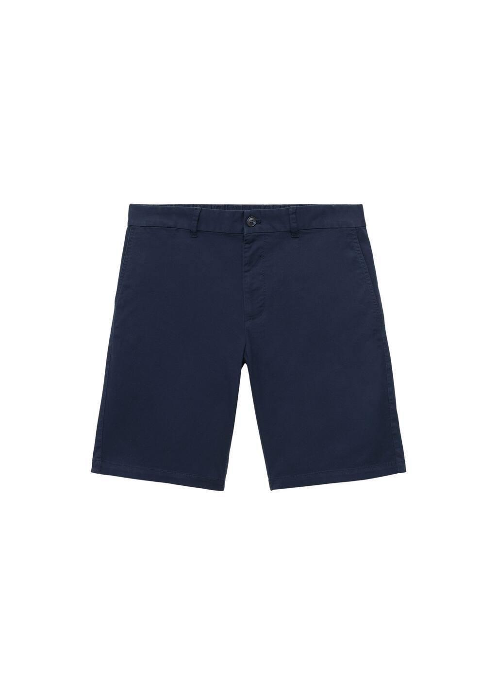 Navy Slim-Fit Chino Cotton Bermuda Shorts, , large image number 2