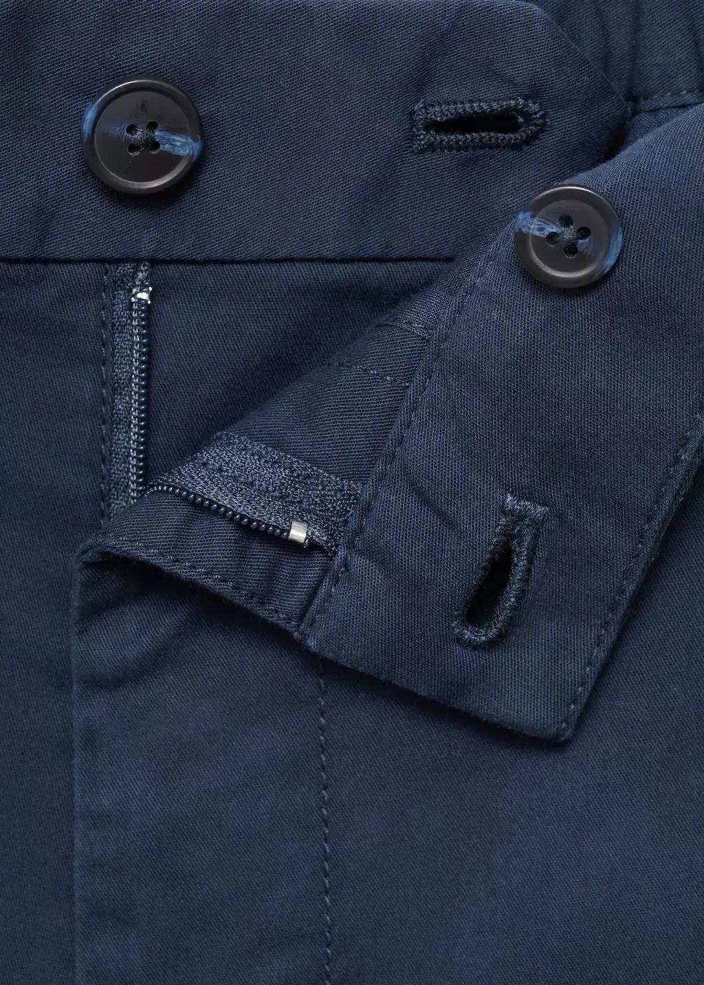 Navy Slim-Fit Chino Cotton Bermuda Shorts, , large image number 6