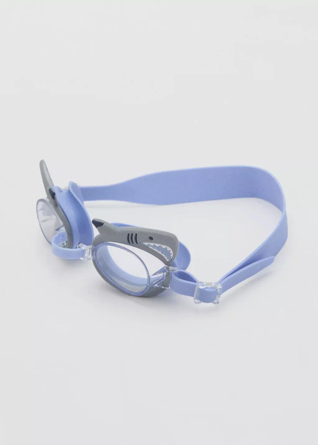 Blue Shark Swimming Goggles, Baby Boy, Medium Blue, large image number 0