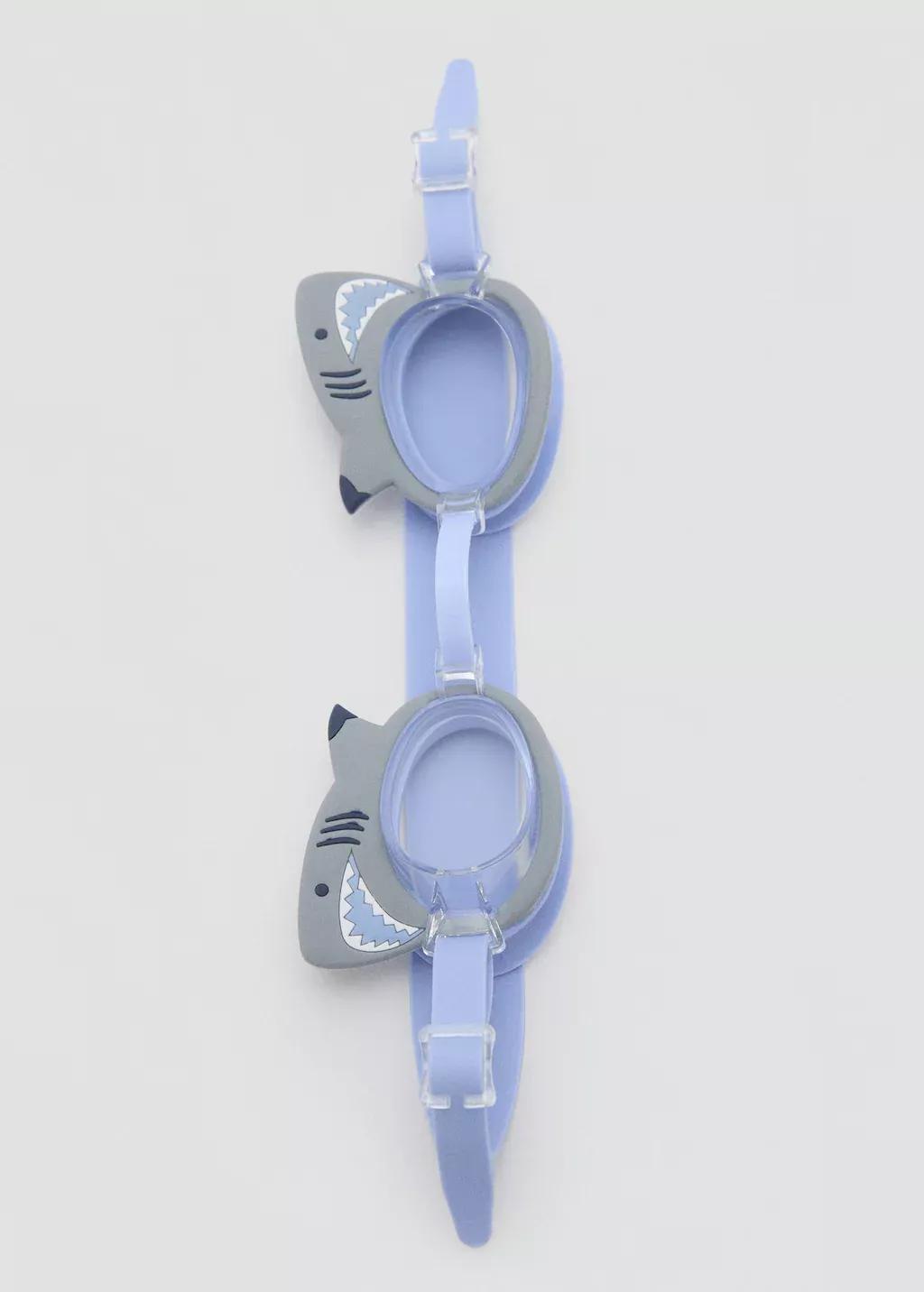 Blue Shark Swimming Goggles, Baby Boy, Medium Blue, large image number 1