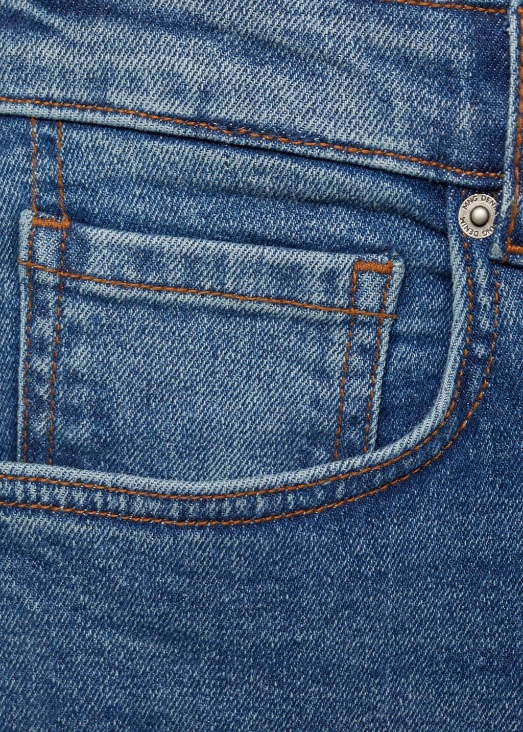 Blue Slim-Fit Denim Bermuda Shorts, , large image number 5