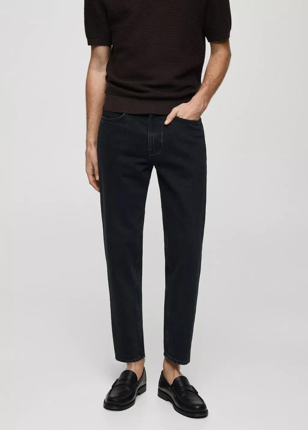 Grey Solid Slim Cropped Jeans, , large image number 0