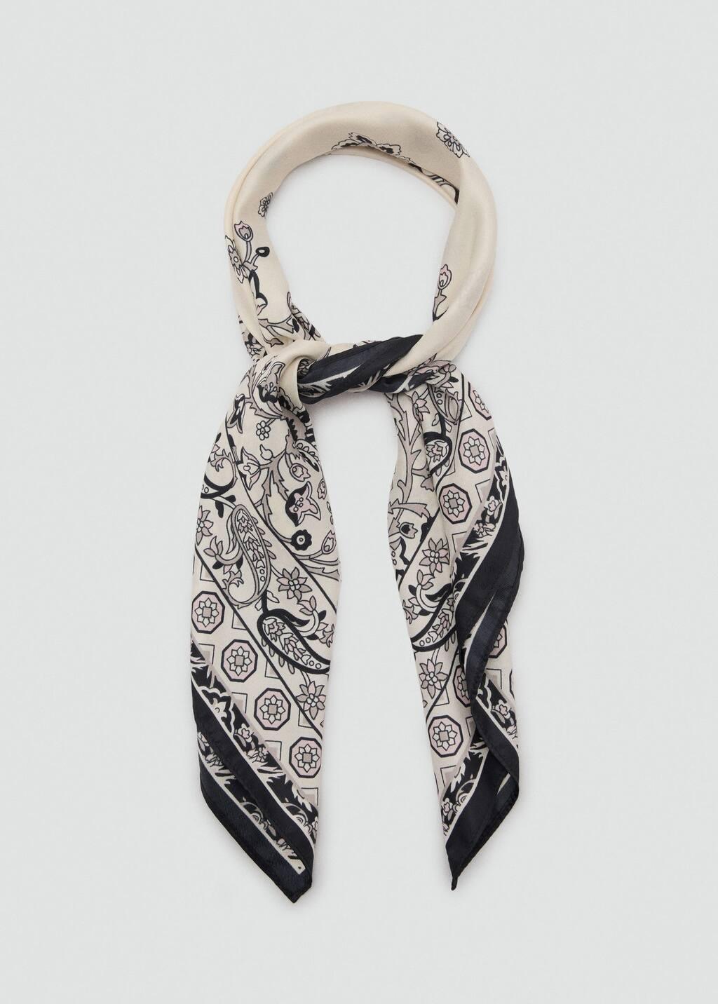 Beige Paisley Design Scarf, 0201_05, large image number 1