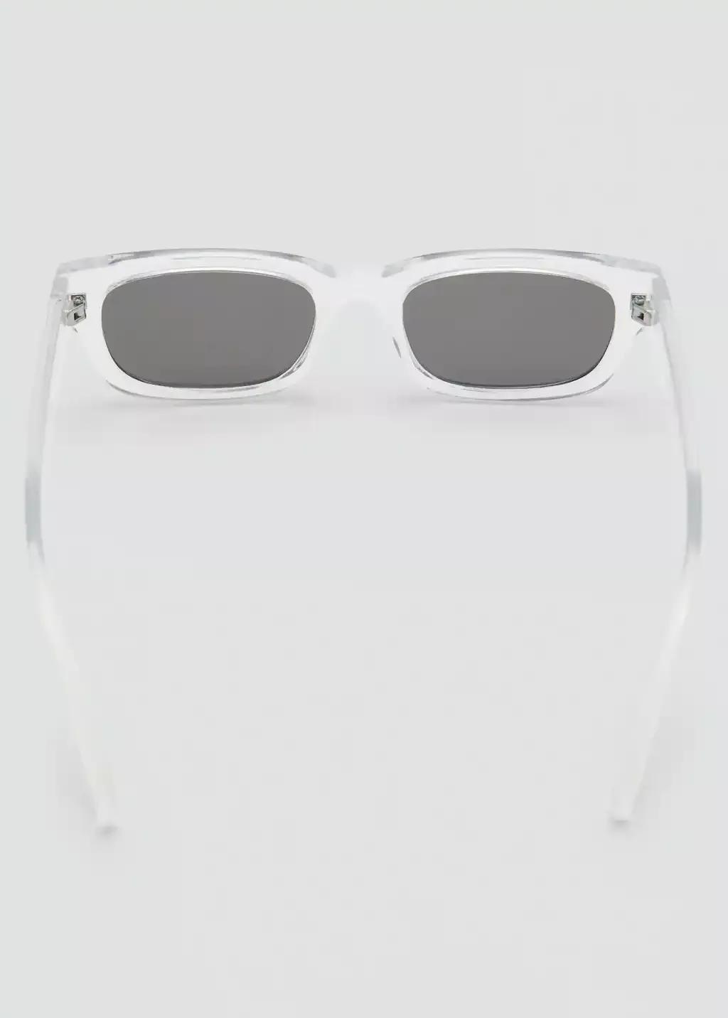 White Rectangular-Frame Sunglasses, Natural White, large image number 1
