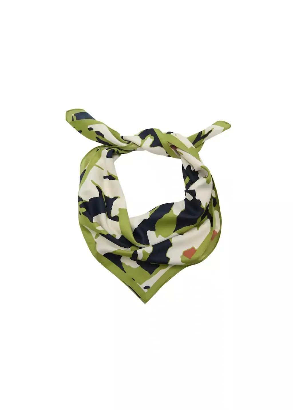 Camouflage Print Satin Scarf, 0201_43, large image number 2