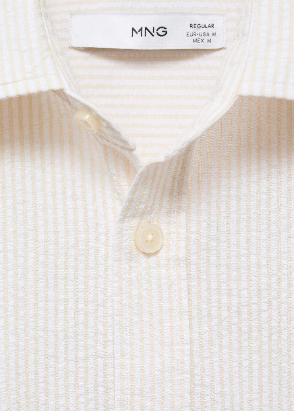 Brown Lt Pastel Striped Seersucker Shirt, , large image number 5