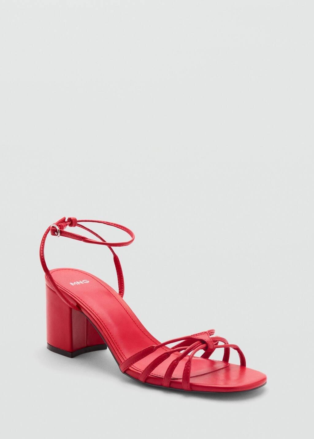 Red Strappy Heeled Sandals, , large image number 0