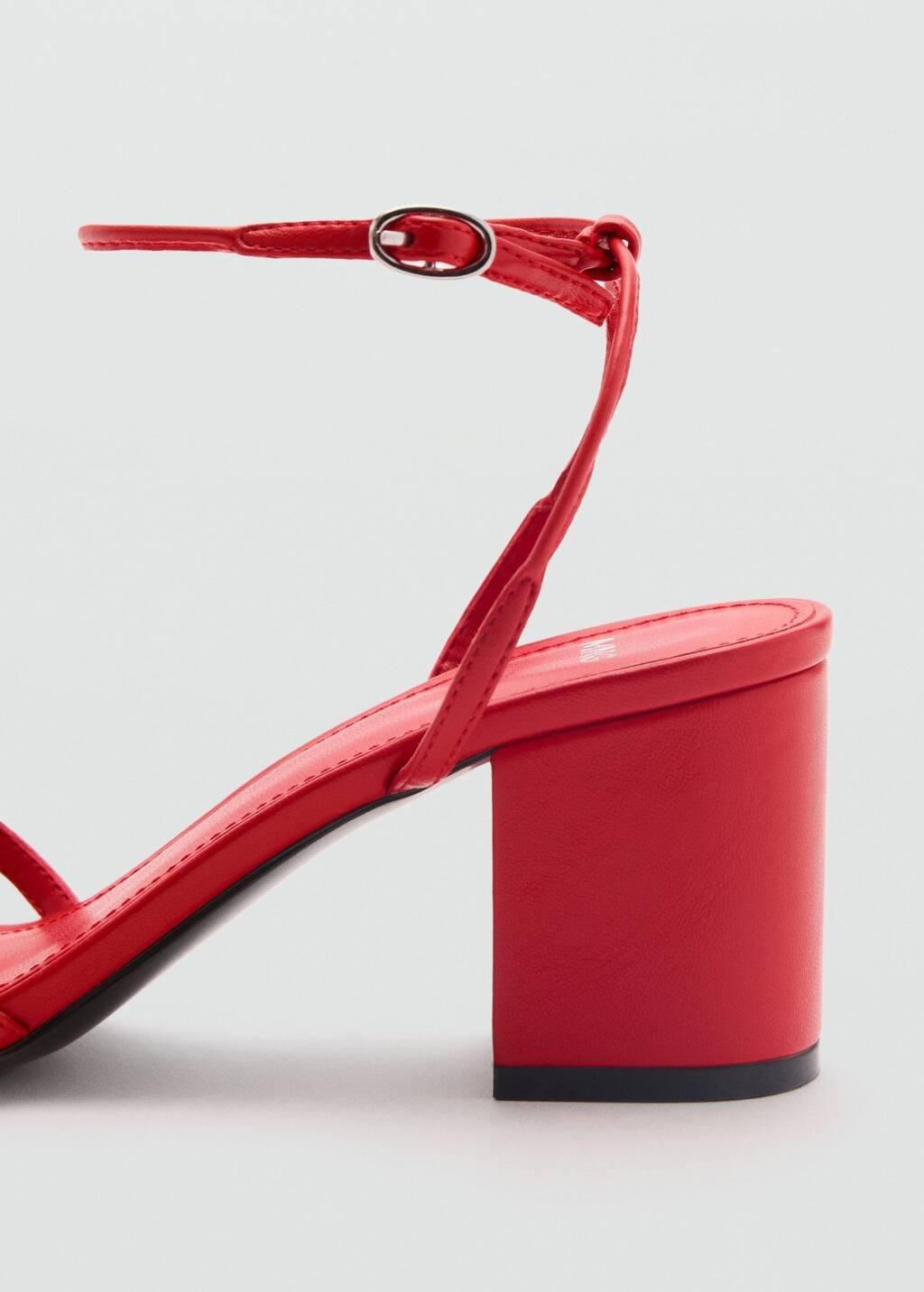 Red Strappy Heeled Sandals, , large image number 1