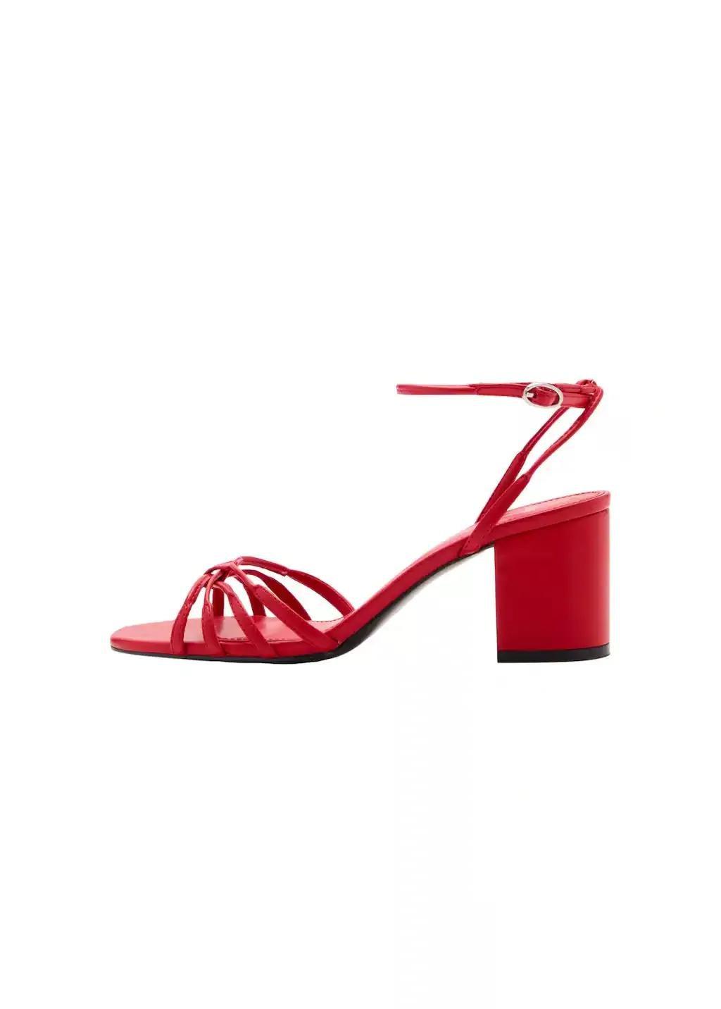 Red Strappy Heeled Sandals, , large image number 3