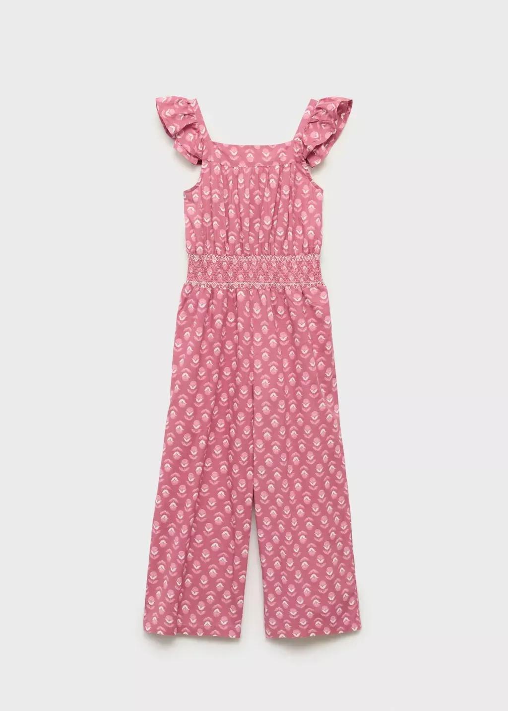 Red Long Printed Jumpsuit, Kids Girl, , large image number 0