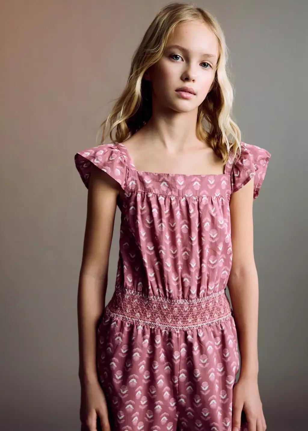 Red Long Printed Jumpsuit, Kids Girl, , large image number 1