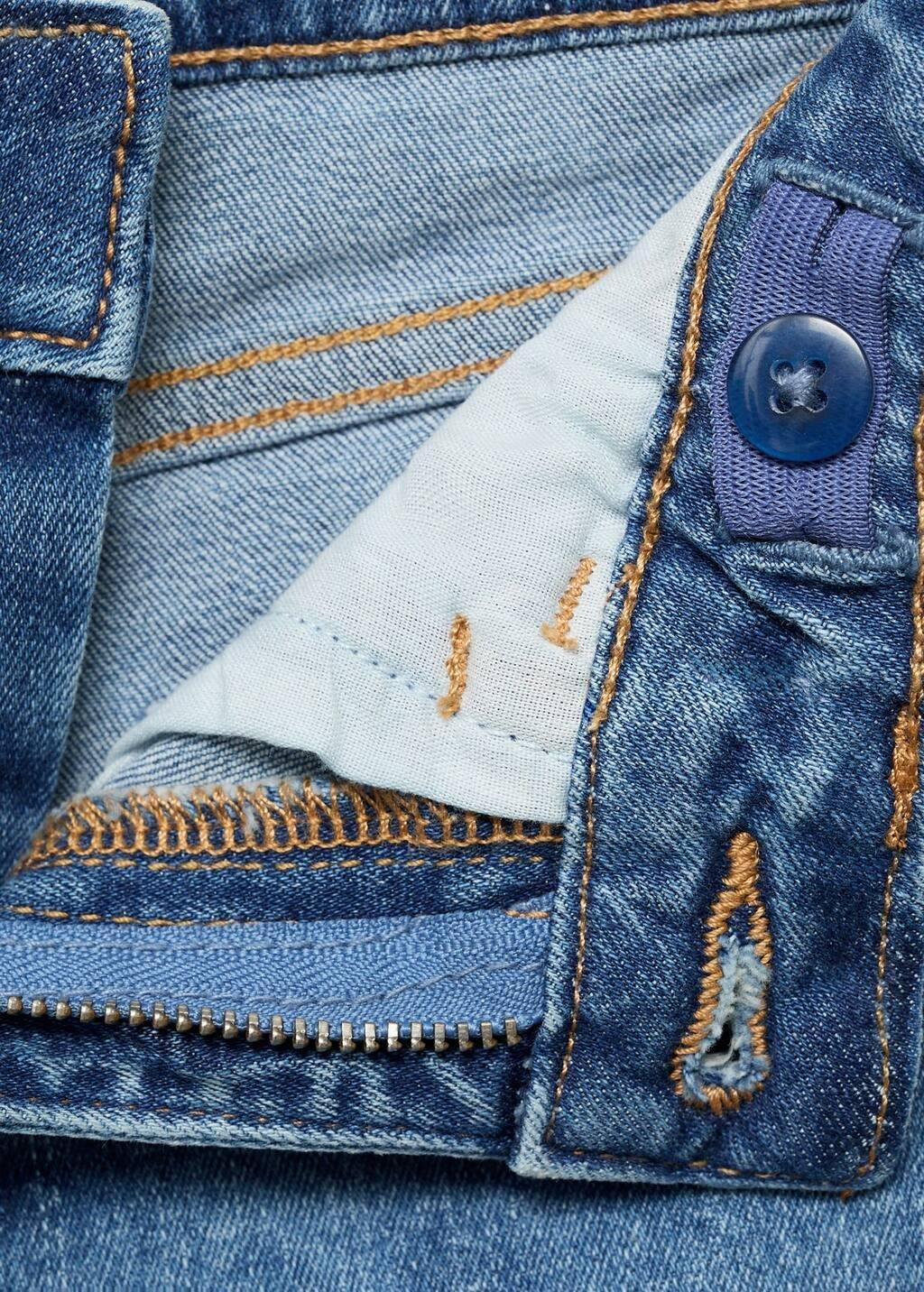 Blue Straight Denim Shorts, Kids Girl, , large image number 3