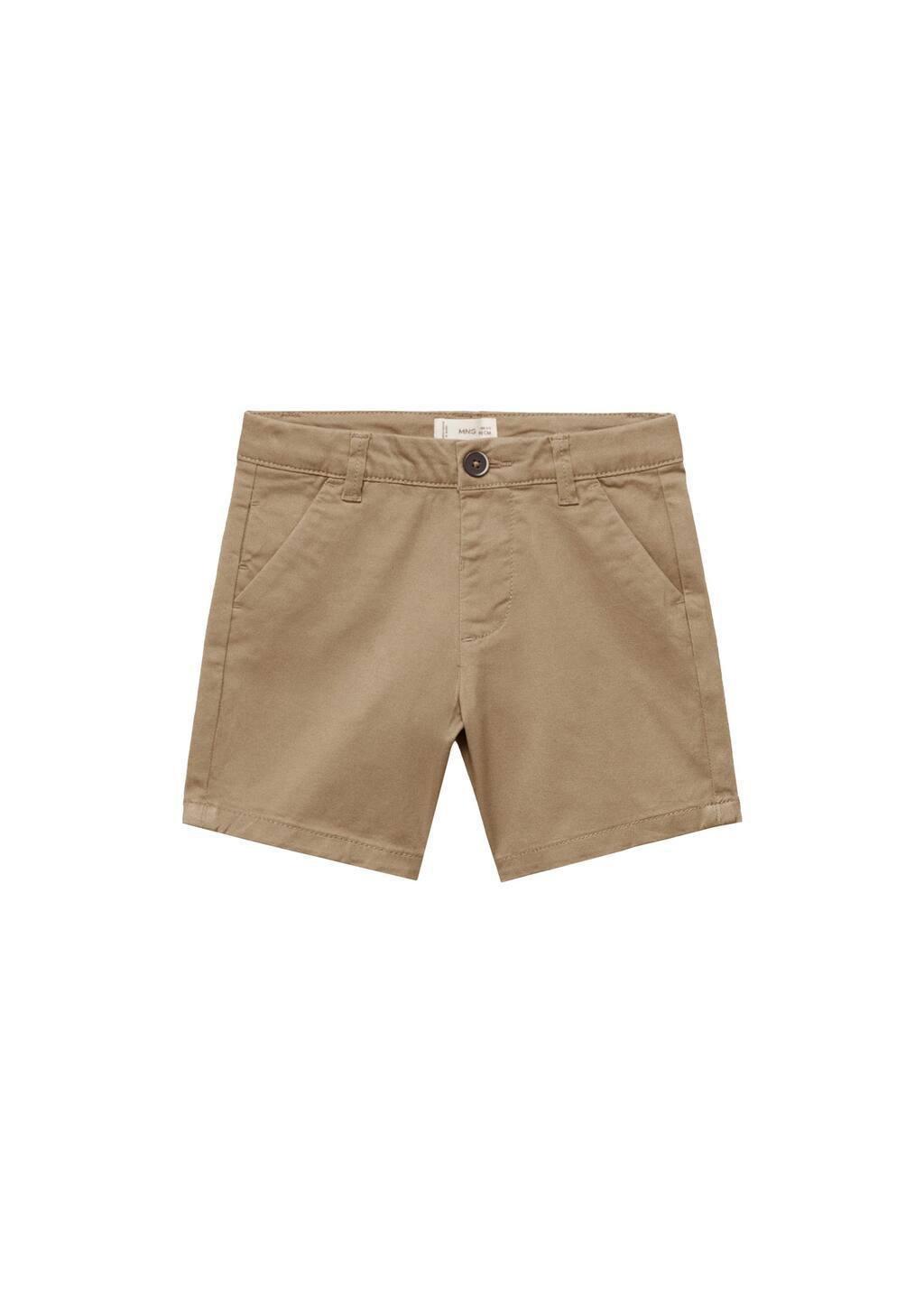 Beige Cotton Bermuda Shorts, Baby Boy, , medium