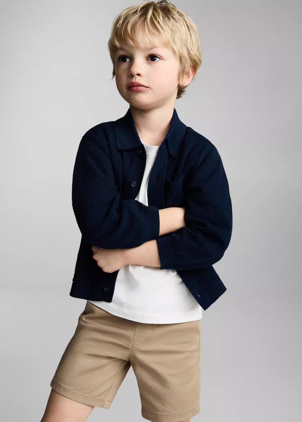 Beige Cotton Bermuda Shorts, Baby Boy, , large image number 1