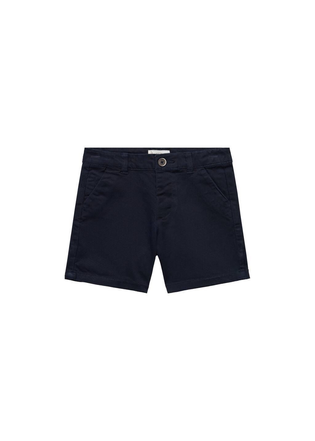 Navy Cotton Bermuda Shorts, Baby Boy, , medium