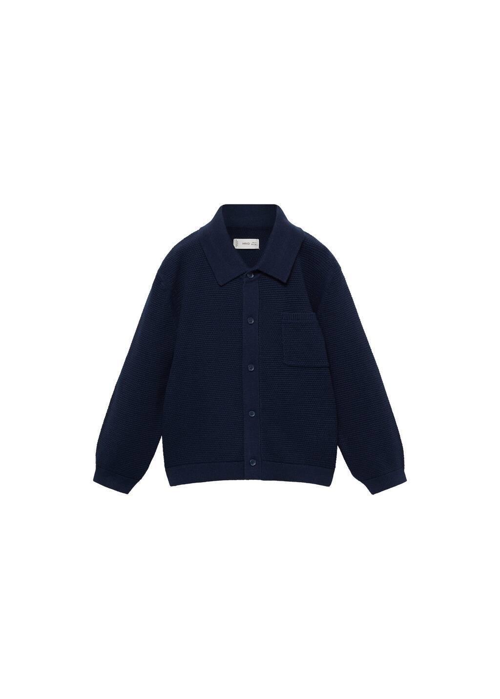 Navy Cotton-Blend Cardigan, Baby Boy, , medium