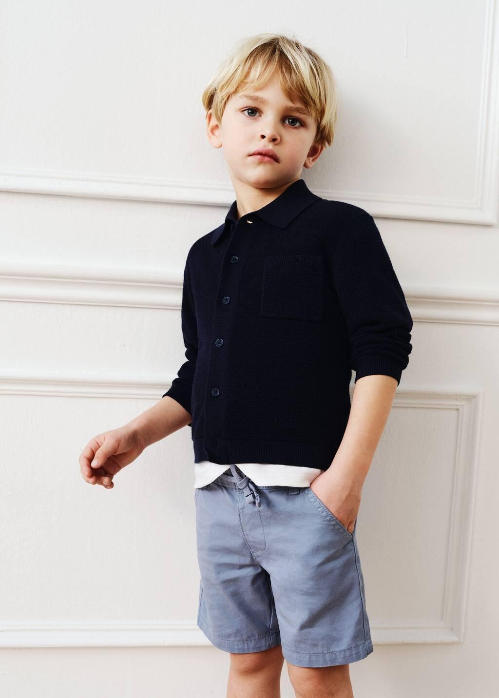 Navy Cotton-Blend Cardigan, Baby Boy, , large image number 2