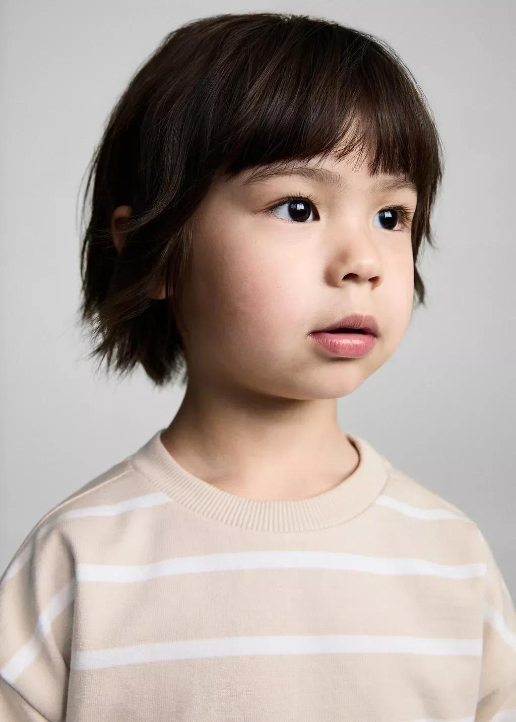LT PASTEL BROWN Striped cotton-blend sweatshirt, Baby Boy, , large image number 1