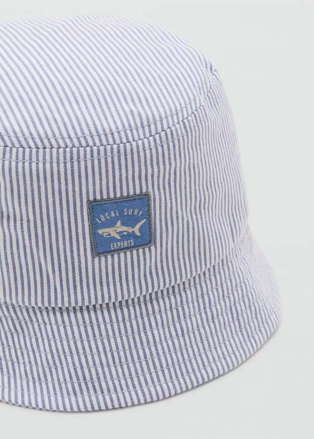 Blue Lt Pastel Striped Bucket Hat, Baby Boy, , medium