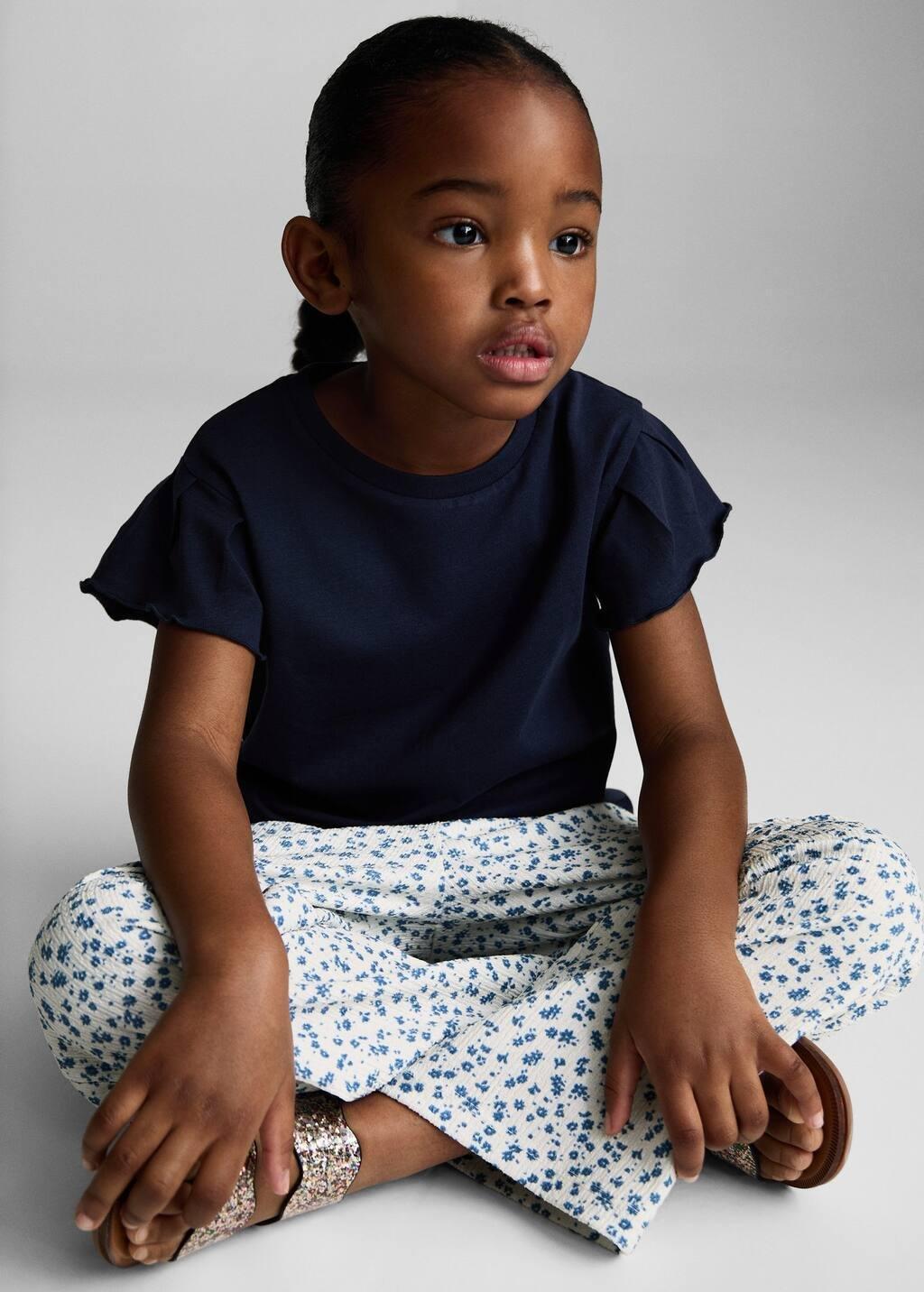 Blue Floral Print Shorts, Kids Girls, , large image number 3
