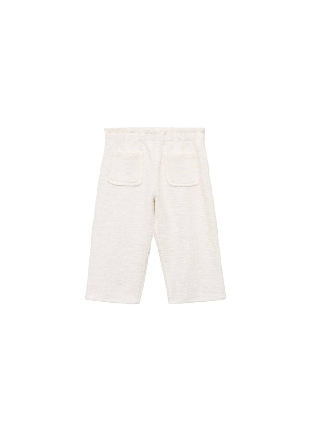White Tweed Straight Trousers, Baby Girl, , large image number 0