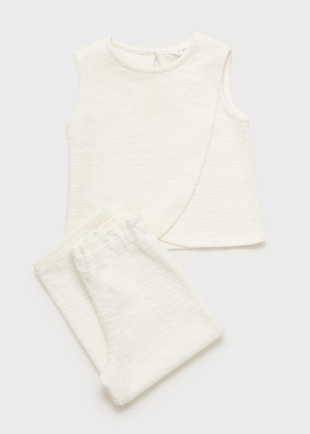 White Tweed Straight Trousers, Baby Girl, , large image number 2