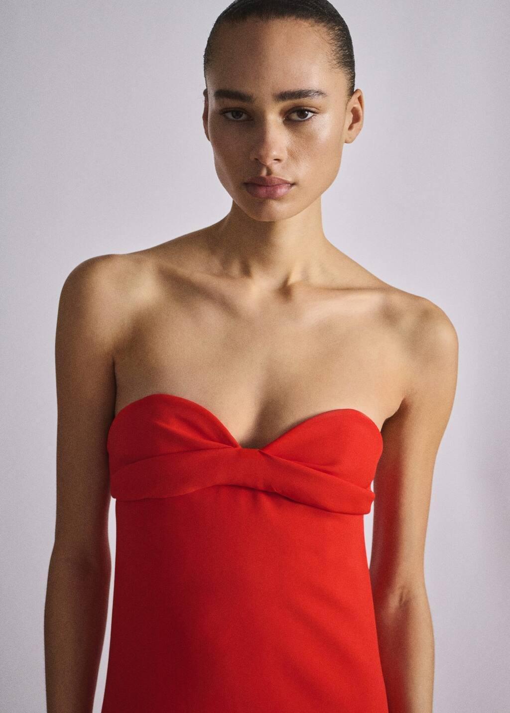 Red Strapless Dress With Sweetheart Neckline, , large image number 1