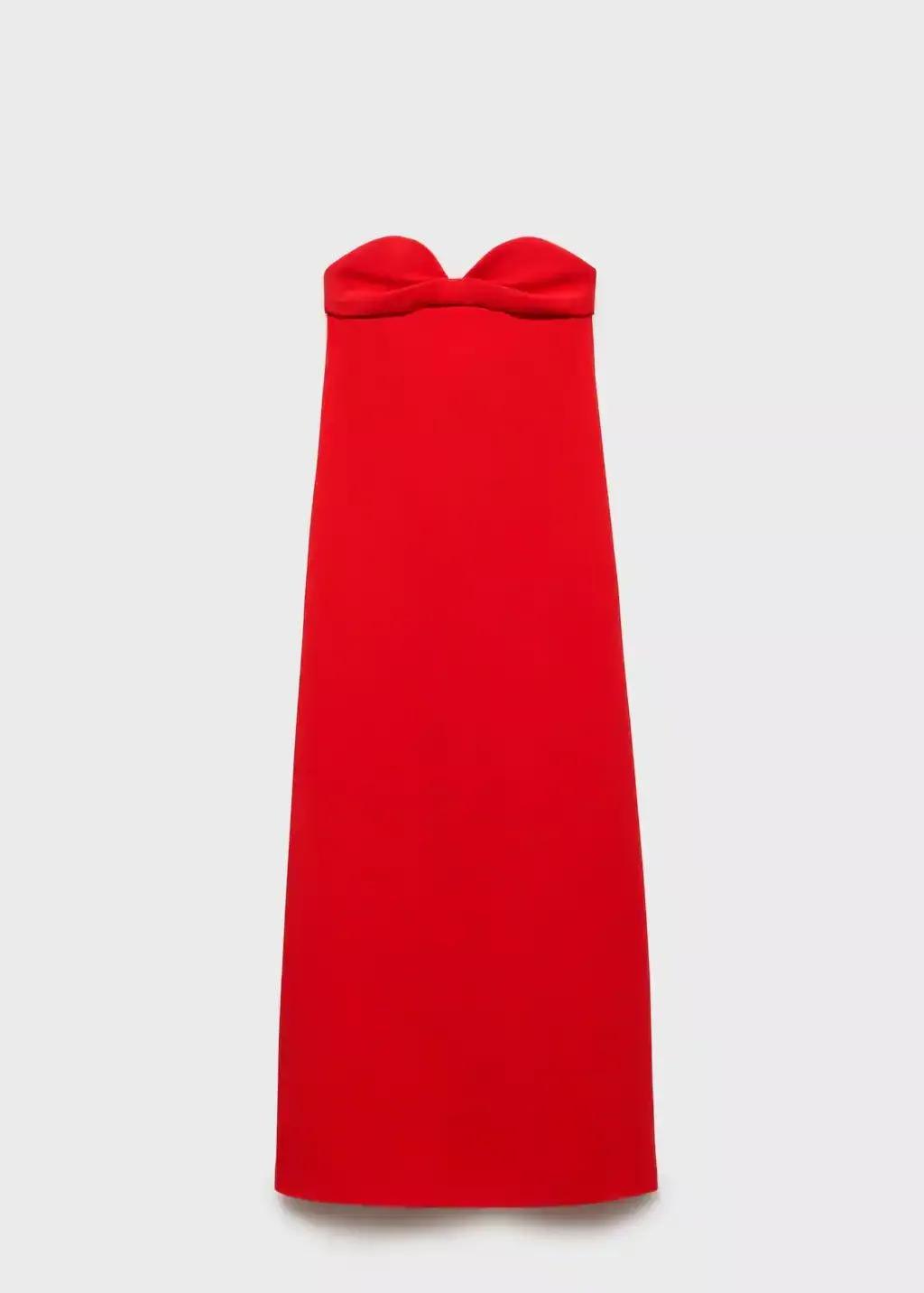 Red Strapless Dress With Sweetheart Neckline, , large image number 3