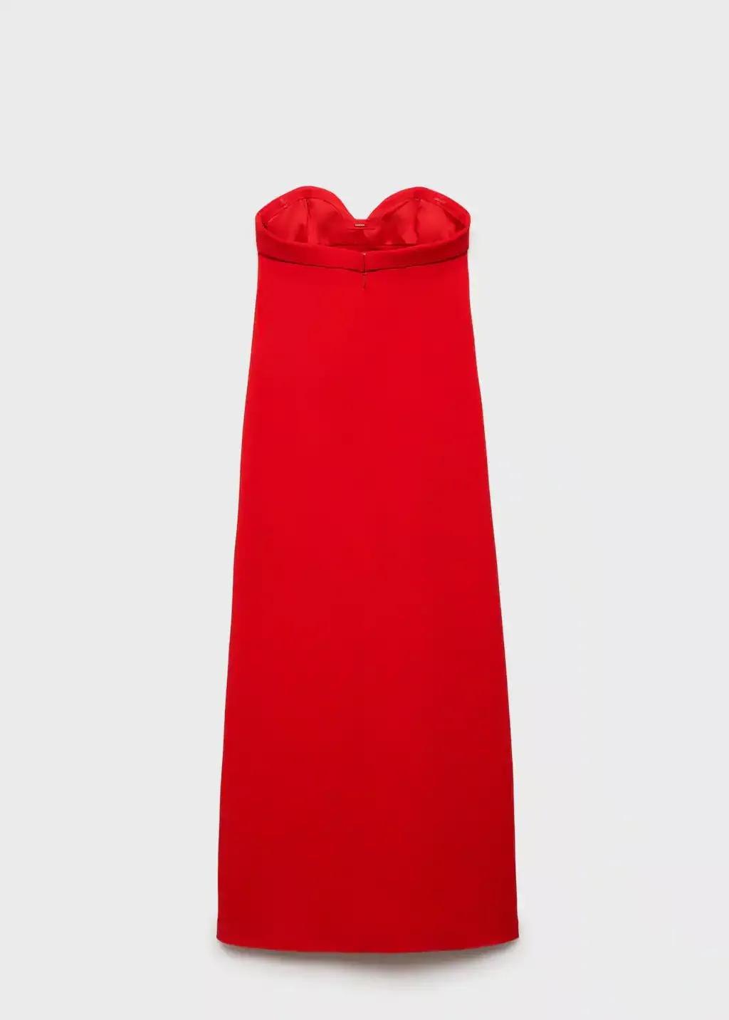 Red Strapless Dress With Sweetheart Neckline, , large image number 6