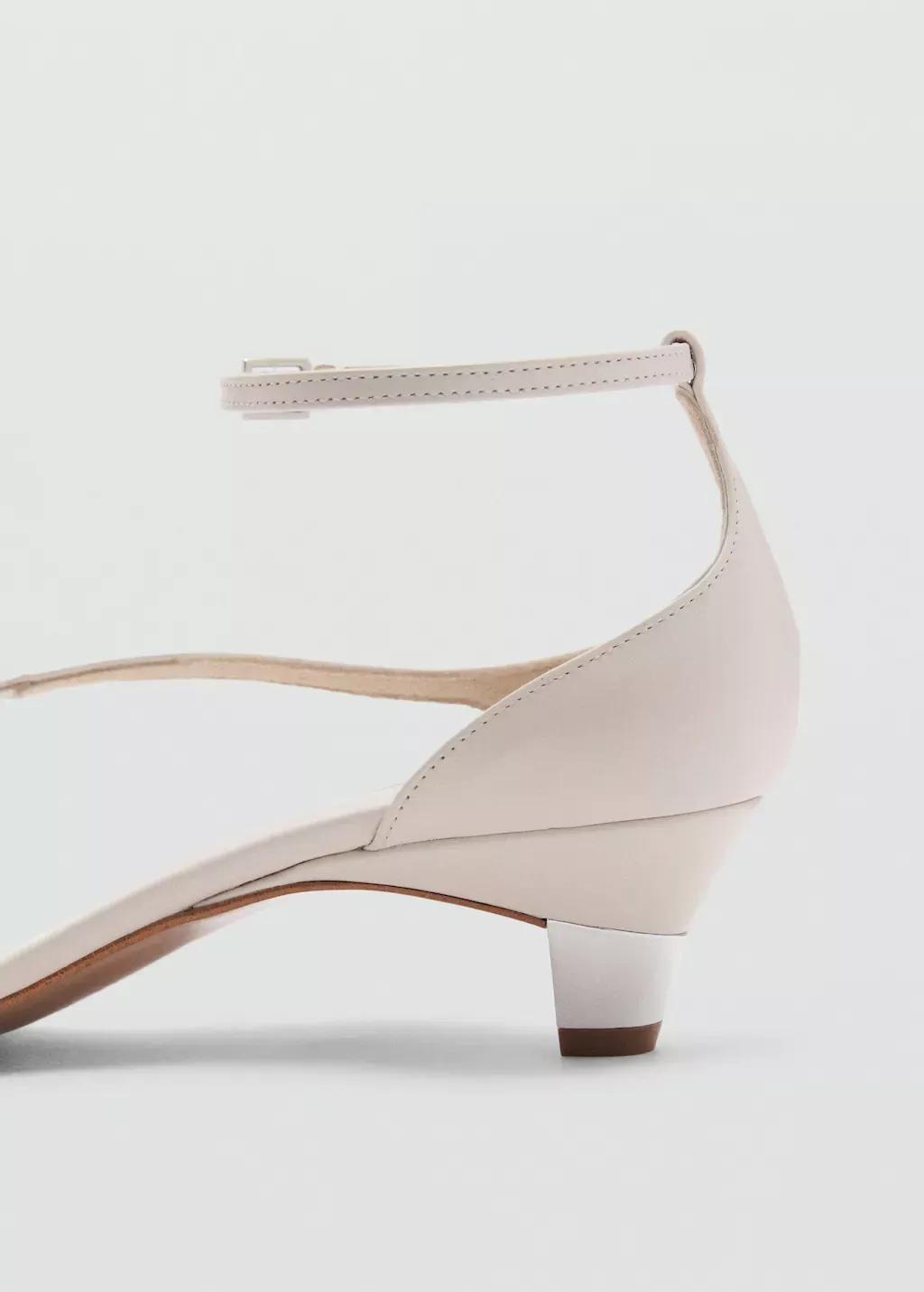 Beige Leather Sandals With A Wide Strap, , large image number 4