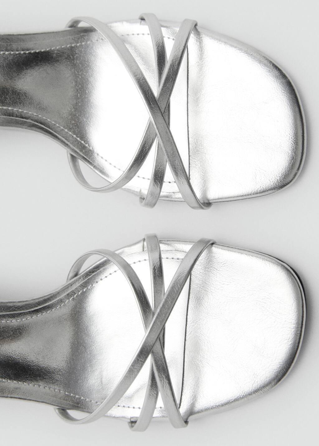 Silver Heeled Sandal With Crossed Straps, , large image number 4