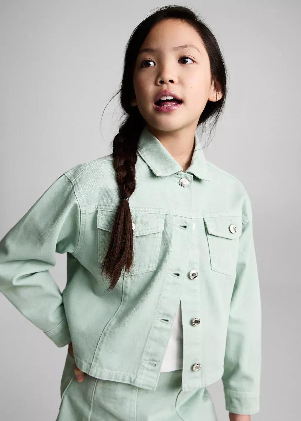 GREEN Pockets denim jacket, Kids Girl, , large image number 1