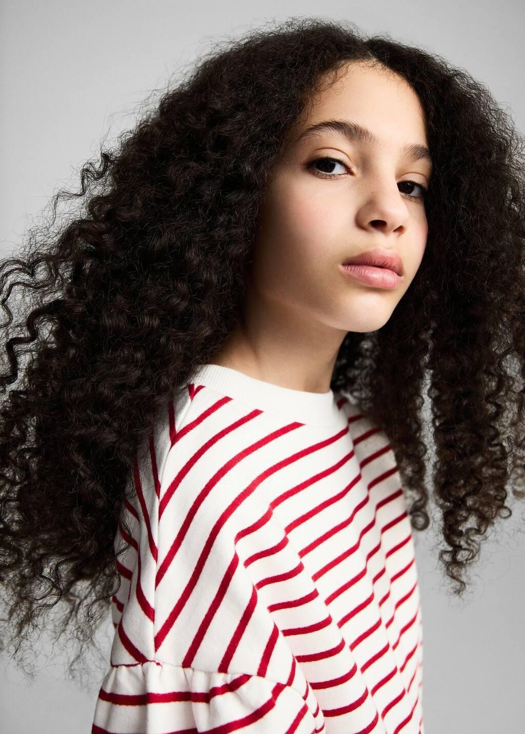 Red Striped Cotton-Blend Sweatshirt, , large image number 1