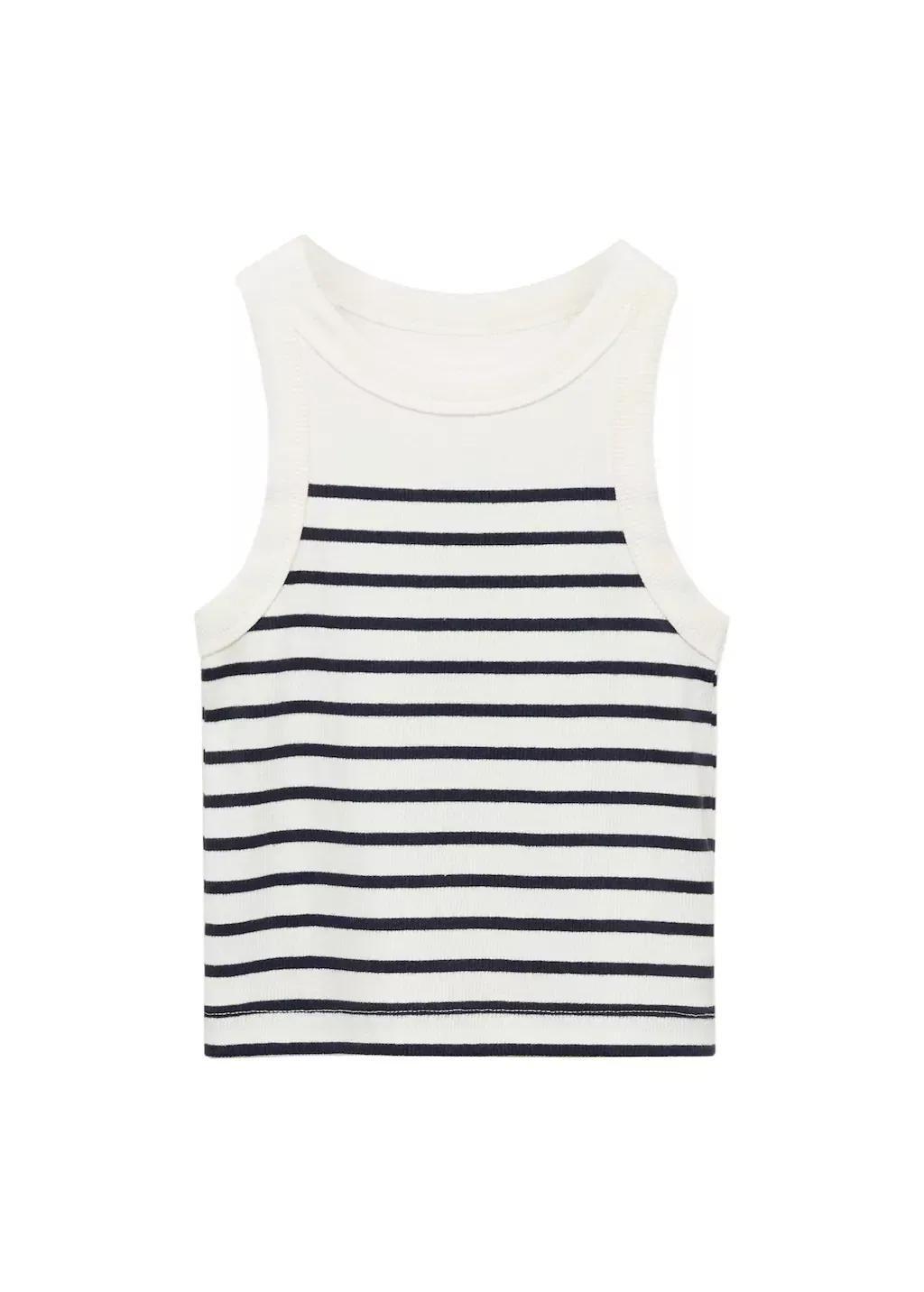 White Striped Top, Kids Girl, , large image number 3