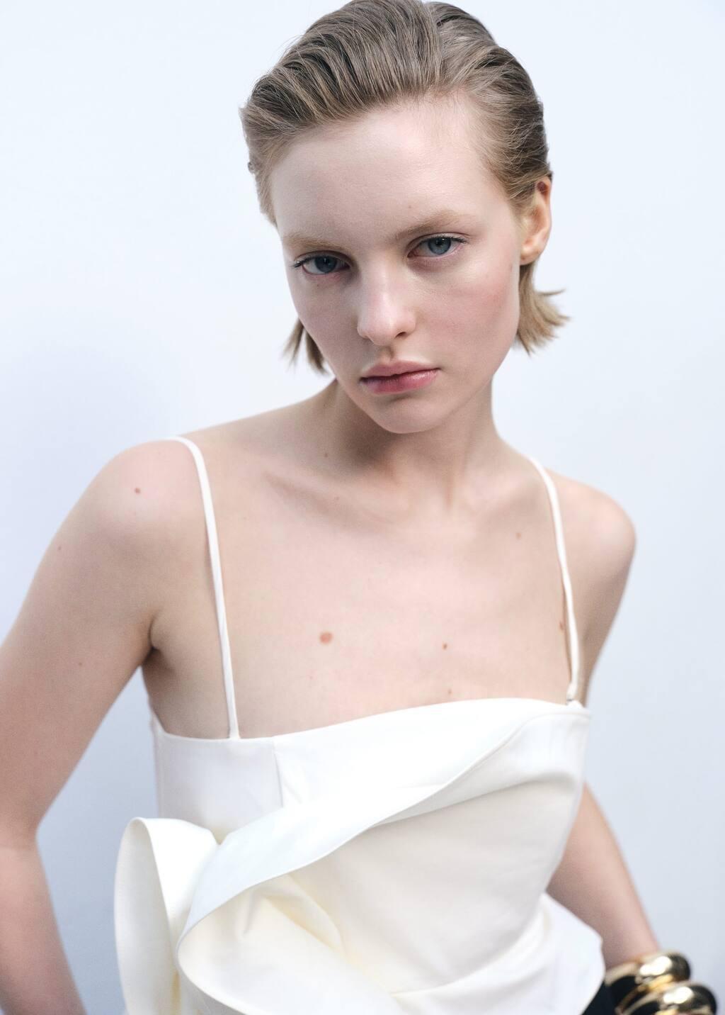 White Maxi Ruffle Top, , large image number 1