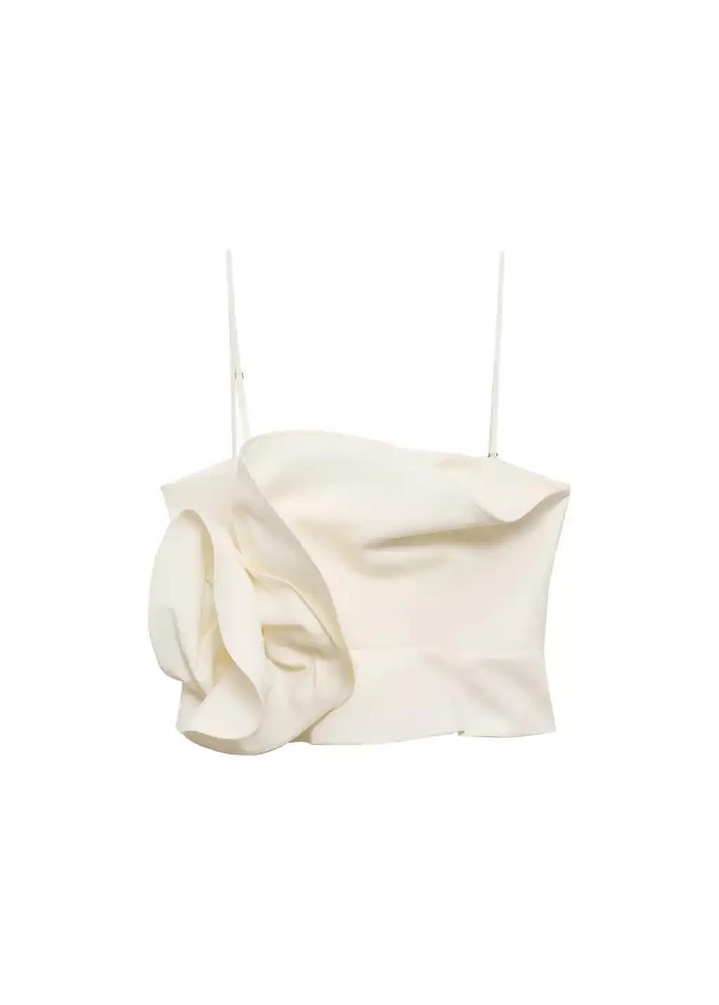 White Maxi Ruffle Top, , large image number 3