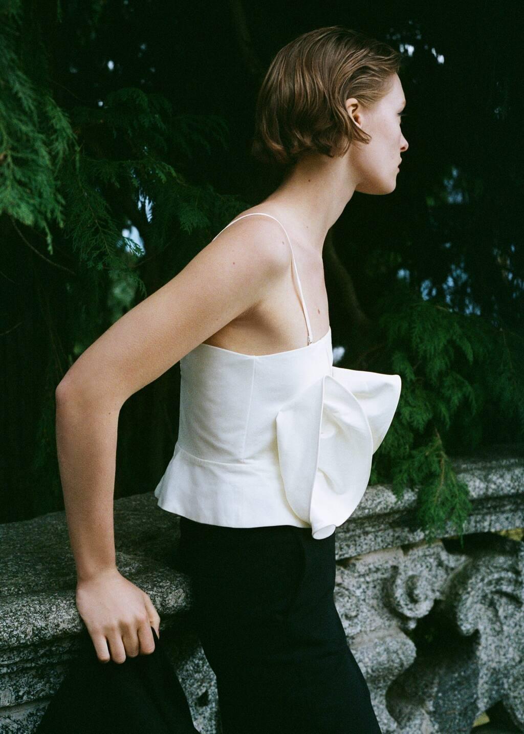 White Maxi Ruffle Top, , large image number 5