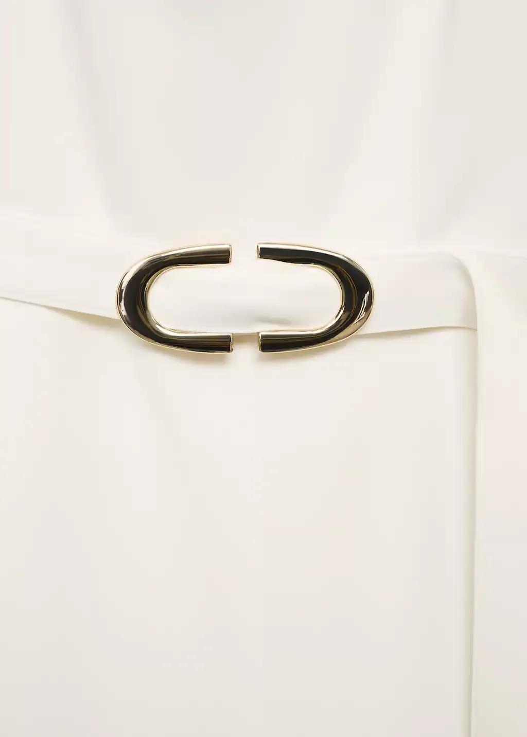 Beige Belt Long Jumpsuit, , large image number 4