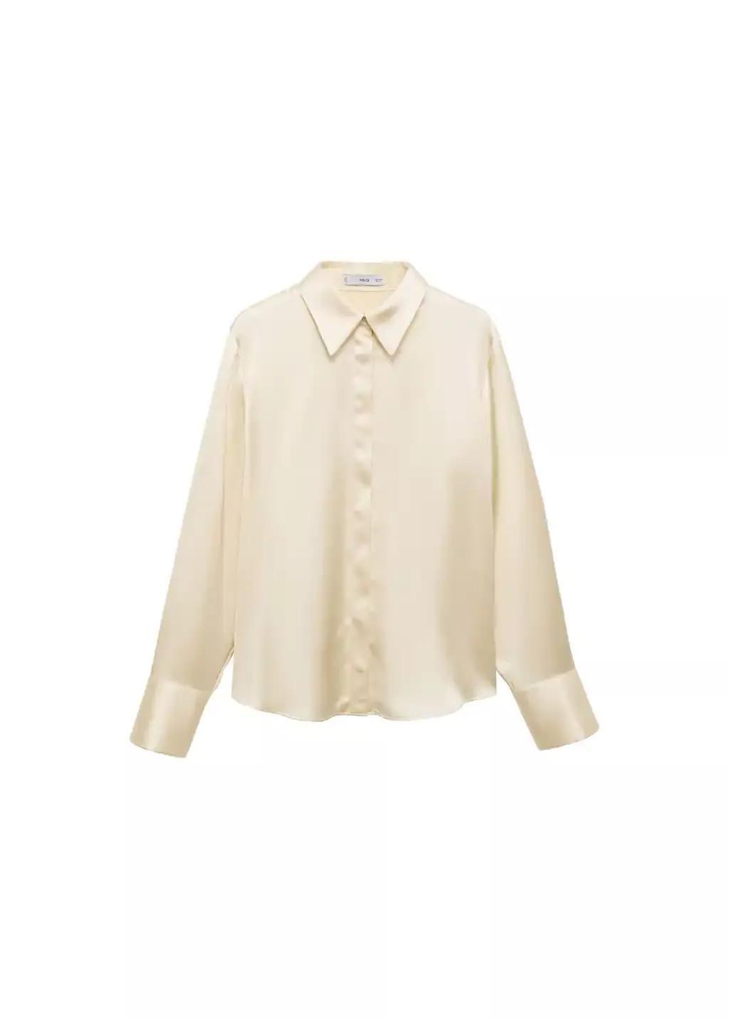 Light Beige Plain Button Down Shirt, , large image number 0