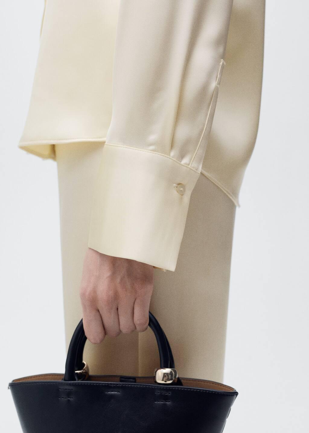 Light Beige Plain Button Down Shirt, , large image number 5