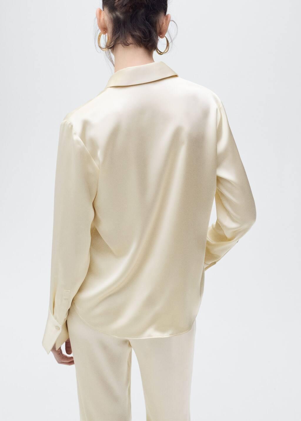 Light Beige Plain Button Down Shirt, , large image number 6