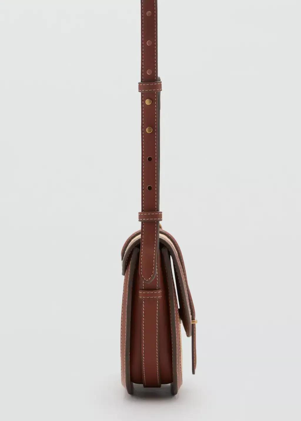 Brown Raffia-Effect Shoulder Bag, Medium Brown, large image number 1